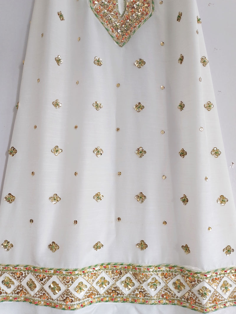 TWO PIECE RAW SILK SHIRT AND PURE SILK ORGANZA DUPATTA (UNSTICHED)