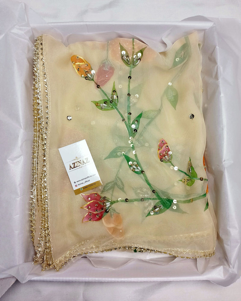 HAND PAINTED PURE CHIFFON DUPATTA