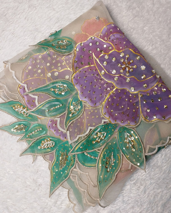 HAND PAINTED PURE ORGANZA DUPATTA